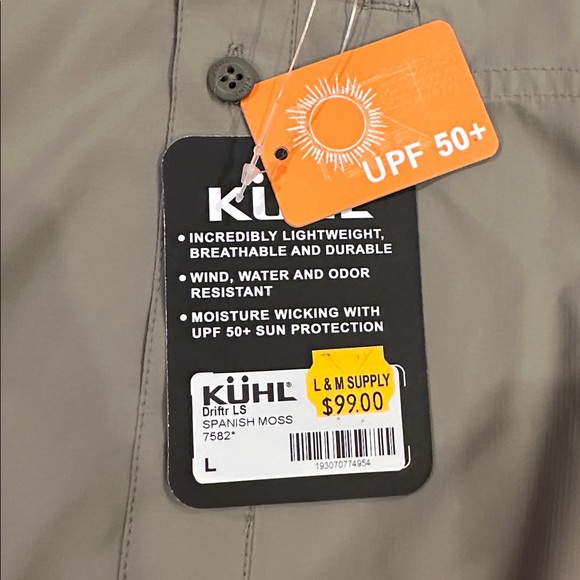 Kuhl NWT DRIFTR SHIRT SPANISH MOSS SUN PROTECTION Weightless & made for movement - Picture 6 of 11